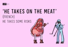 HE TAKES ON THE MEAT ski idioms