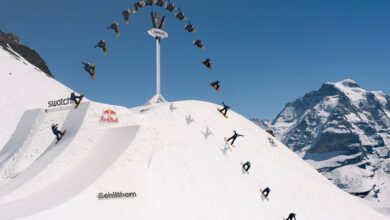 Valentino Guseli at the Swatch NINES in Schilthorn, Switzerland on April 12 2024. Credit: Klaus Polzer / Red Bull Content Pool