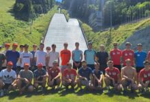 The national teams of Germany, Czechia and Austria during their training camp in Liberec (c) Czech Ski Association