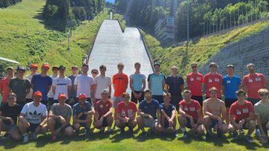 The national teams of Germany, Czechia and Austria during their training camp in Liberec (c) Czech Ski Association