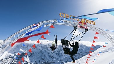 Fabian Boesch performs at the Red Bull Circus Boesch in Schilthorn, Switzerland on February 29, 2024. Credit: Lorenz Richard / Red Bull Content Pool