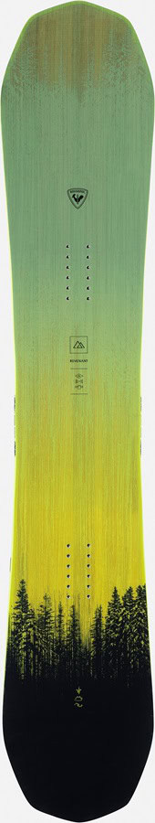 Vermont Ski Snowboard, eco-friendly green snowboard with black tree silhouette design, ideal for winter sports enthusiasts.