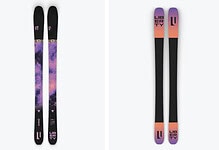 High-performance Liberty skis with colourful galaxy design, perfect for winter sports and skiing enthusiasts seeking innovative equipment for winter adventure.
