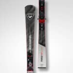 Rossignol Forza 70 skis with bindings, designed for beginner to intermediate skiers, featuring a lightweight construction and durable materials for optimal performance on snow.