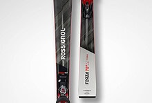 Rossignol Forza 70 skis with bindings, designed for beginner to intermediate skiers, featuring a lightweight construction and durable materials for optimal performance on snow.