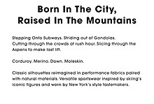 Winter insights image featuring snowy mountains, urban streets and athletes in winter gear promoting winter seasonwear.