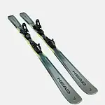 Pair of Head brand skis with bindings, designed for winter skiing adventures.